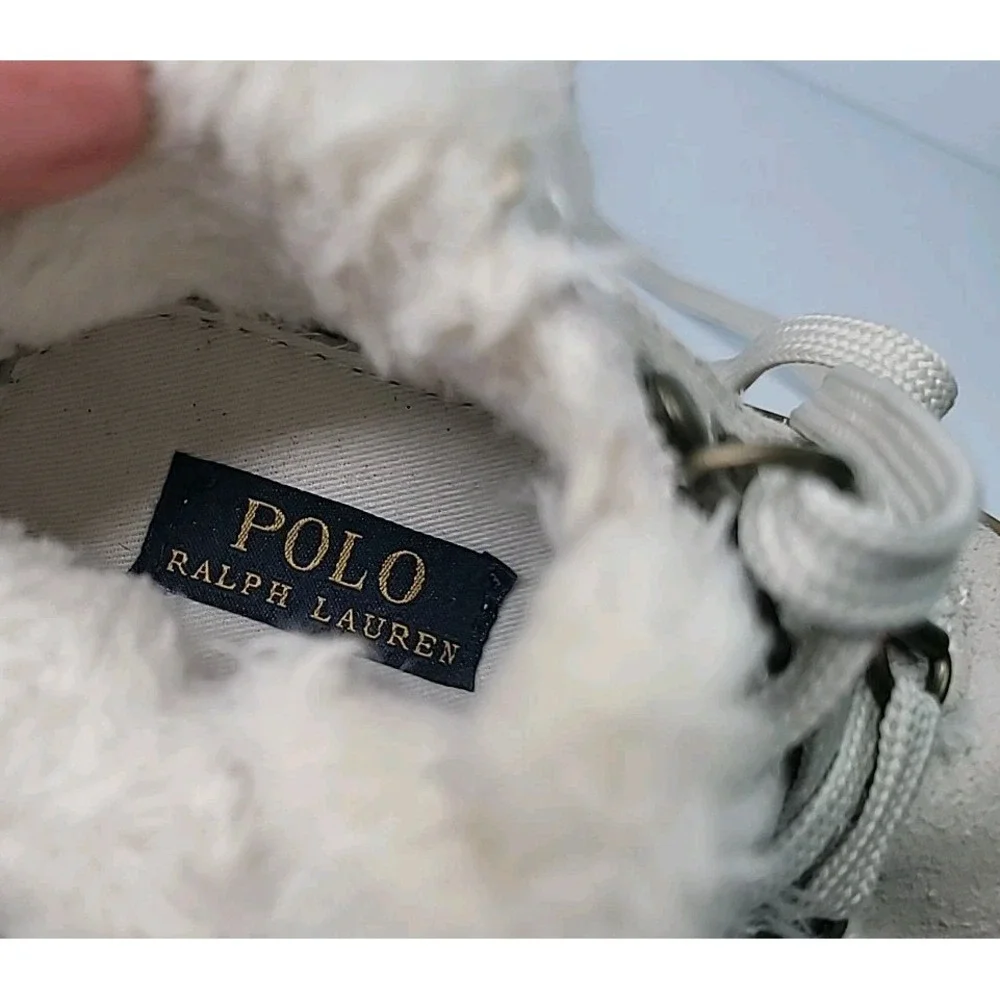Polo Ralph Lauren Burnley Fleece Lined‎ Toddler Size 9 Lace Up Boot Tan Suede